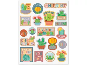 Happy Cactus Crew Motivational Stickers