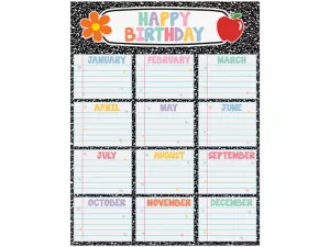 Cool for School Birthday Chart
