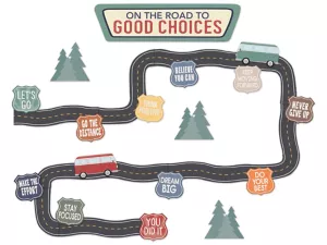 Moving Mountains on the Road to Good Choices Bulletin Board Set