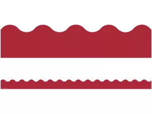 Moving Mountains Cranberry Red Scalloped Border