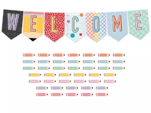 Cool for School Welcome Pennant Bulletin Board Set