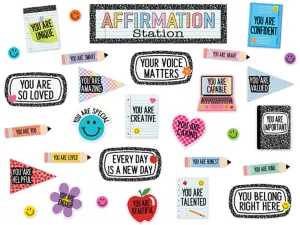 Cool for School Affirmation Station Bulletin Board Set
