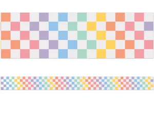 Cool for School Rainbow Checkered Border
