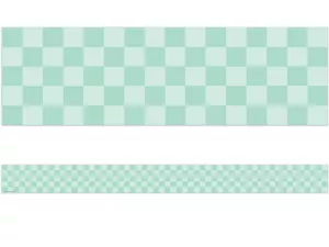 Cool for School Green Checkered Border