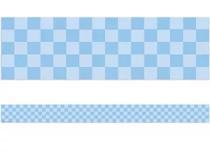 Cool for School Blue Checkered Border