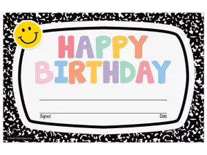 Cool for School Birthday Certificates