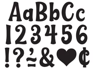 Wild Whimsy Black 4" Self-Adhesive Punch-Out Letters