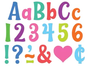 Colorful Wild Whimsy 4" Self-Adhesive Punch-Out Letters