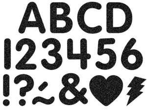 Glitzy Black 2" Punch-Out Letters