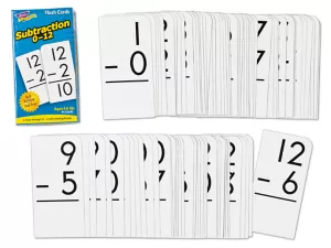 Subtraction 0-12 Flash Cards- 91 Cards