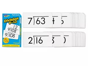 Division 0-12 Flash Cards- 96 Cards