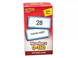 Numbers 0–150 Flash Cards