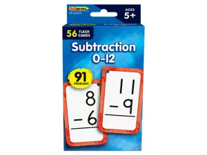 Quick-Sort Subtraction 0–12 Flash Cards
