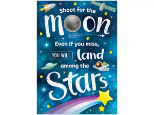 Outer Space Crew Shoot for the Moon Poster