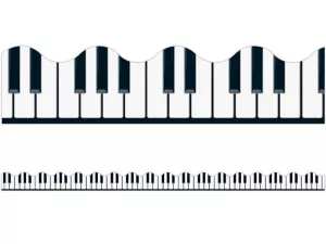 Musical Keyboard Scalloped Border