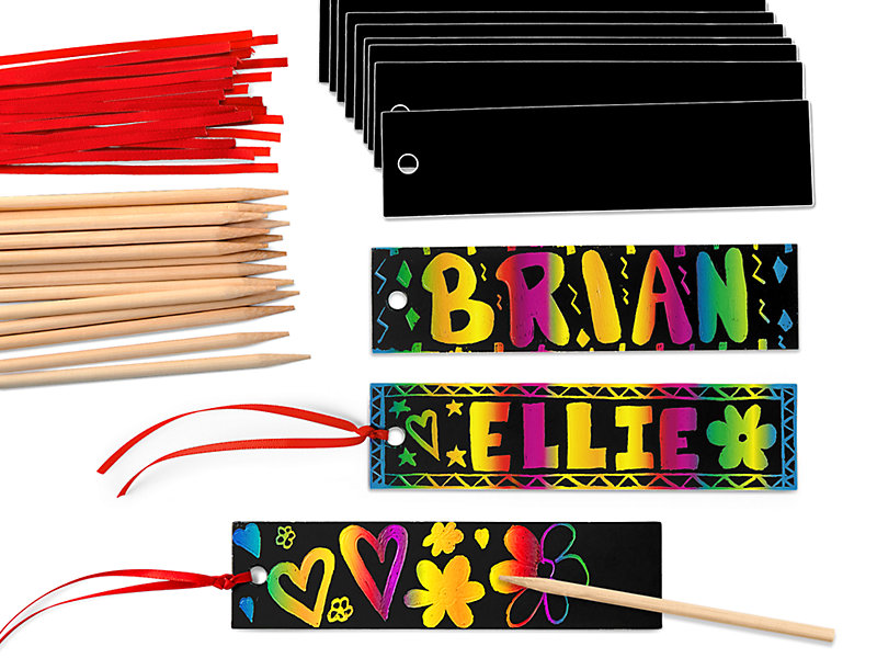 Diy Scratch Paper Art Bookmarks Kids: Magic Rainbow Diy Bookmark