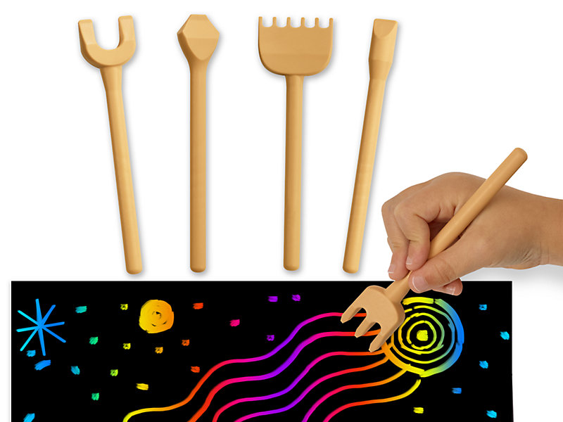 61pcs Diy Craft Educational Drawing Toys Scratch Paper Art Set
