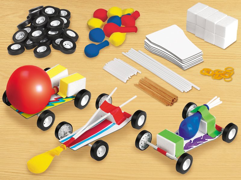 DIY Balloon Power Car Kit Science Learning Children Creative Educational Toys 