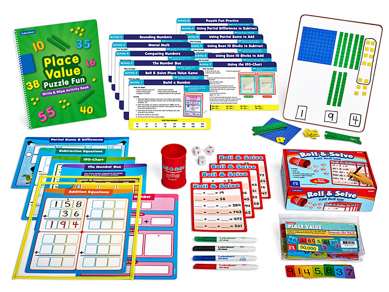 Math Learning Lakeshore Place value hands on kit NO BOX 