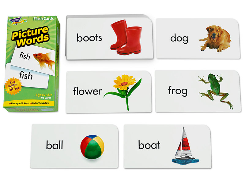 36PCS Kids Flash Cards Set Educational Picture Word Sight Card Flashcards 