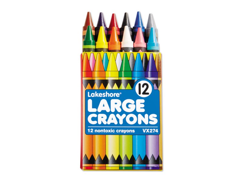 Large White Crayons - 12 Count