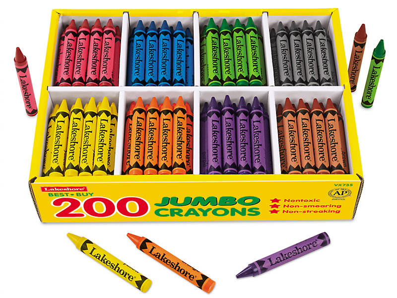 x10 Pack Crayon Jumbo Giant Large Crayons Set Colours Kids Stationary  Colouring