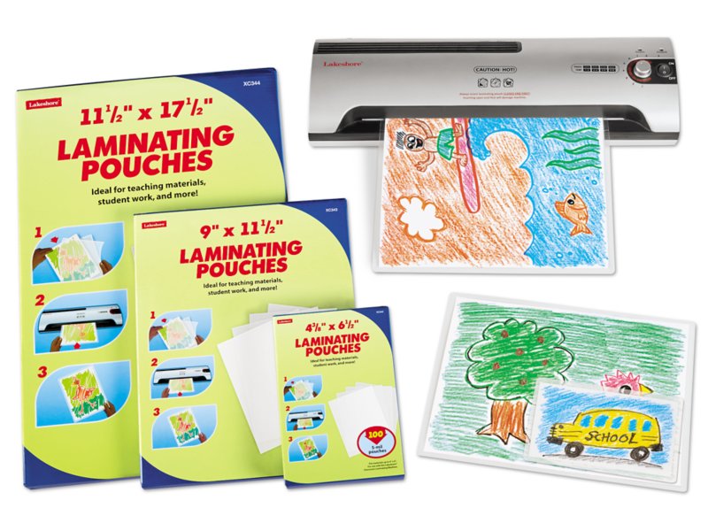 School Smart Clear Laminating Pouches, 9 x 11-1/2 Inches, 3 Mil Thick, Pack  of 100